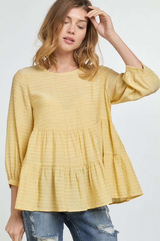 Solid Ruffle Top (Yellow)