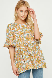 Floral Ruffle Blouse
