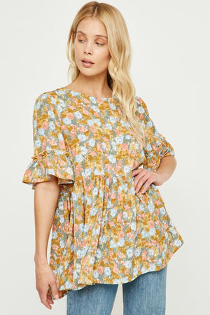Floral Ruffle Blouse