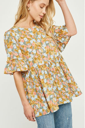 Floral Ruffle Blouse