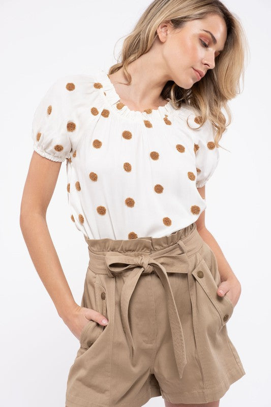 Ivory Swiss Dot Blouse