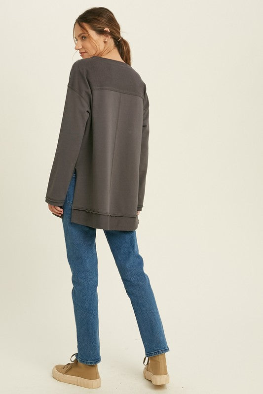 Charcoal Tunic Sweatshirt