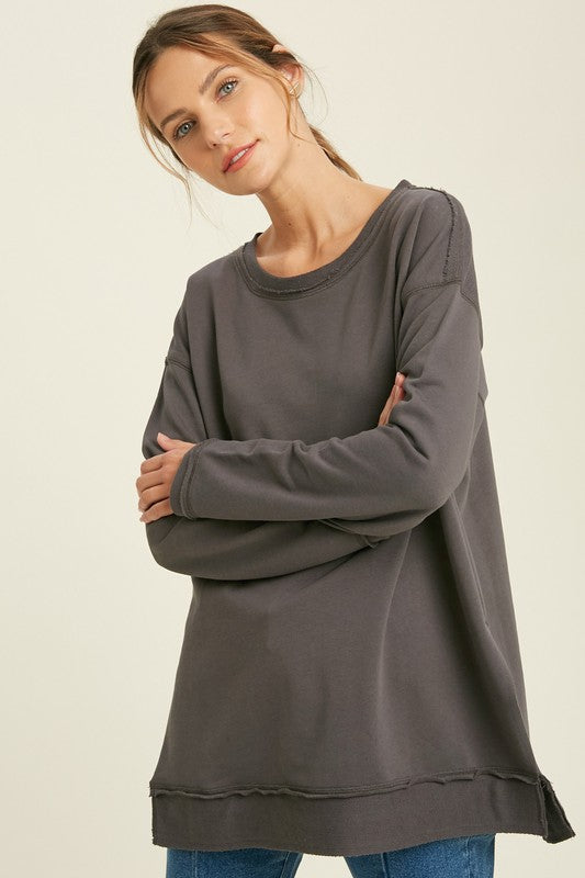 Charcoal Tunic Sweatshirt