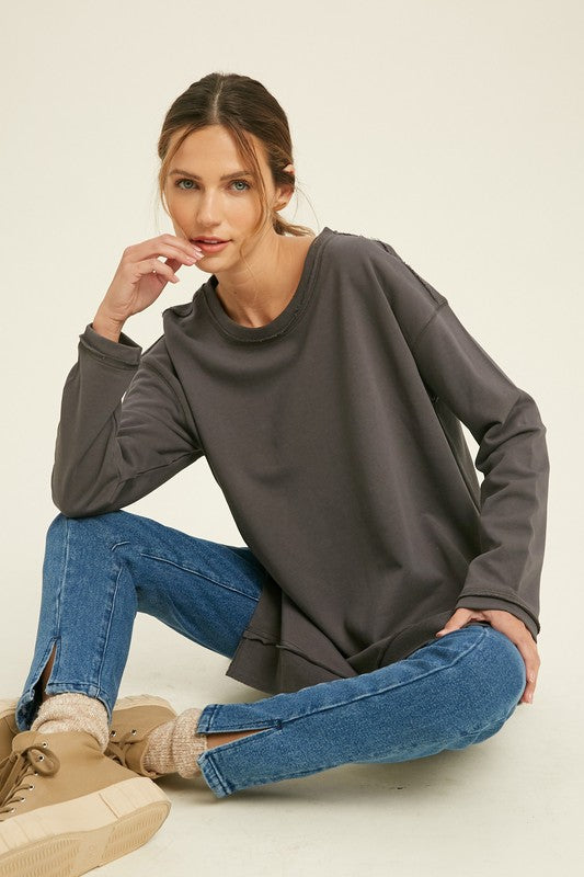 Charcoal Tunic Sweatshirt