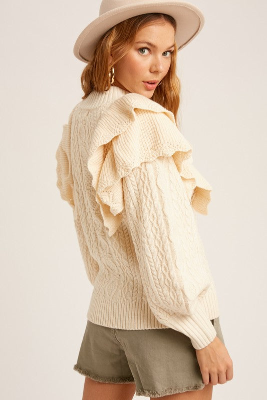 Ruffle Pullover Sweater