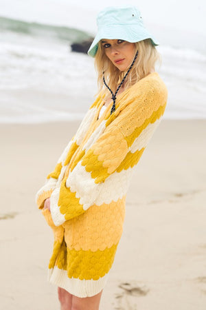 Mustard Block Cardigan