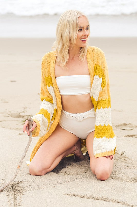 Mustard Block Cardigan