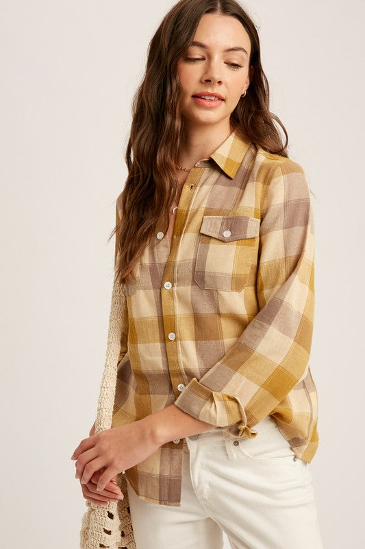 Vintage Mustard Button Down