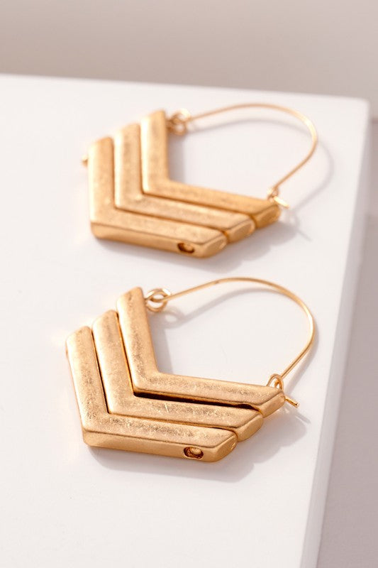 Worn Gold Arrow Earrings