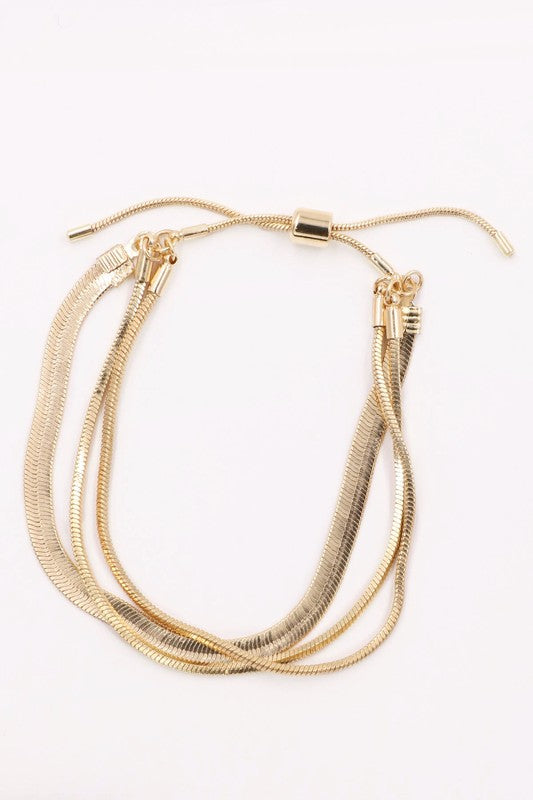 Gold Chain Bracelet Set