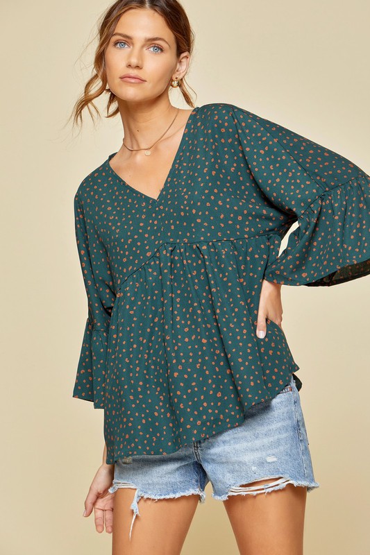 Hunter Green Woven Blouse