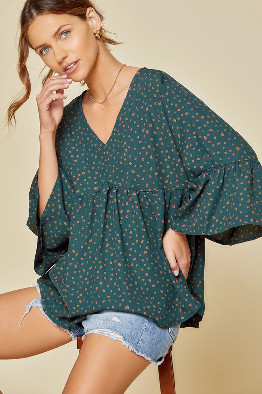 Hunter Green Woven Blouse