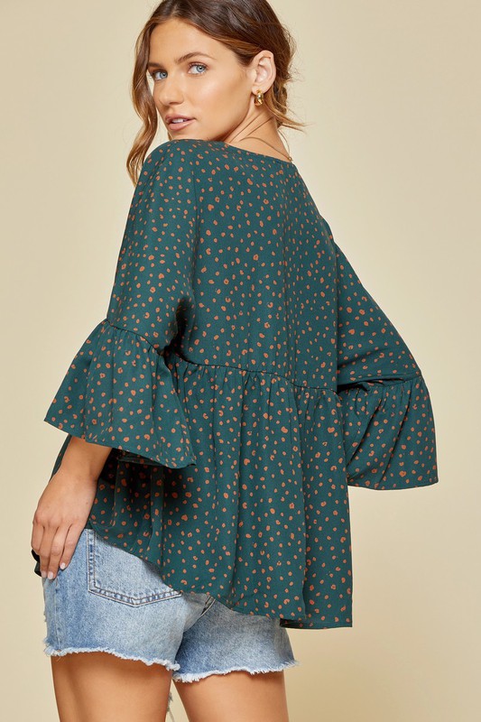 Hunter Green Woven Blouse