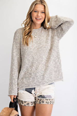 Heather Grey Textured Sweater