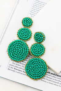 Bead Disk Earrings (Green)