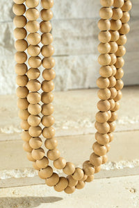 Nude Statement Wood Bead Necklace