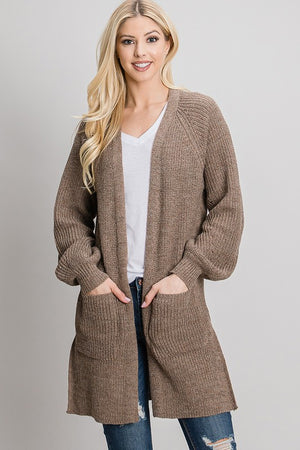 Mocha Chunky Weave Cardigan