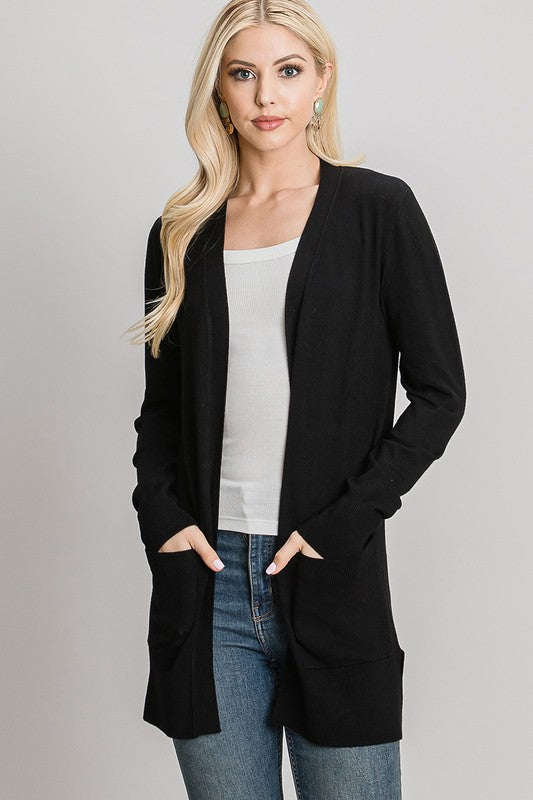 Black Soft Knit Cardigan