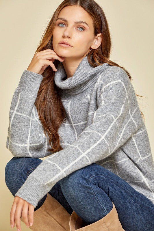 Grey Grid Sweater