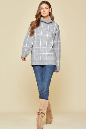 Grey Grid Sweater