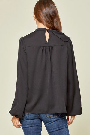 Black Ruffle Blouse