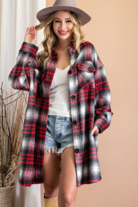 Red Plaid Flannel Jacket