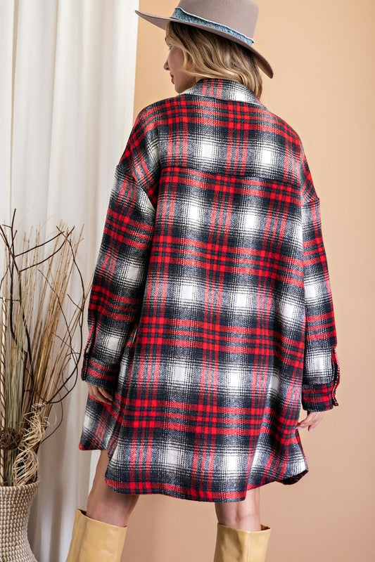 Red Plaid Flannel Jacket