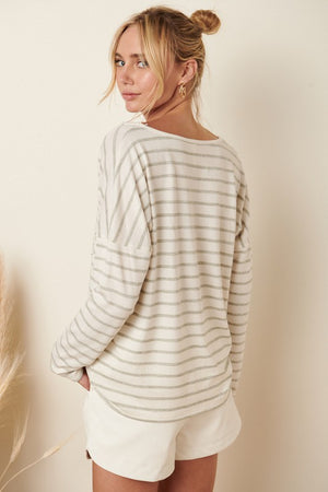 Sage Stripe Top
