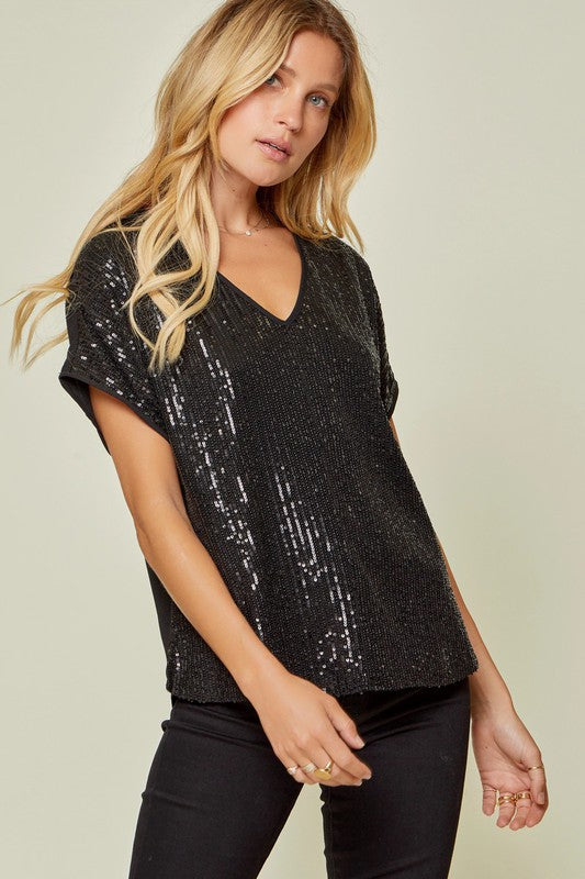 Sequin Dolman Top