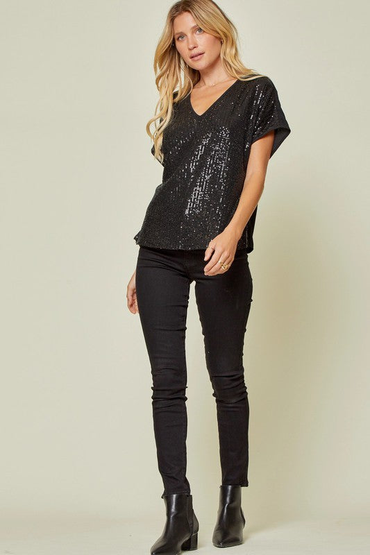 Sequin Dolman Top