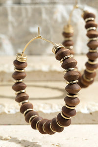 Bamboo Wood Earrings (Brown)