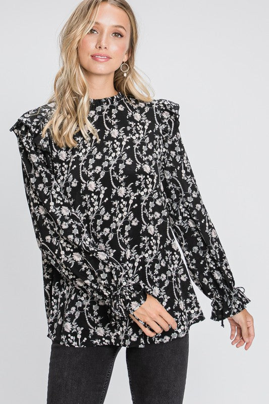 Floral Ruffle Blouse