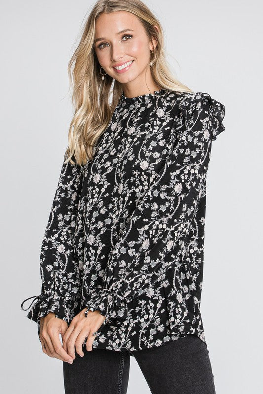Floral Ruffle Blouse