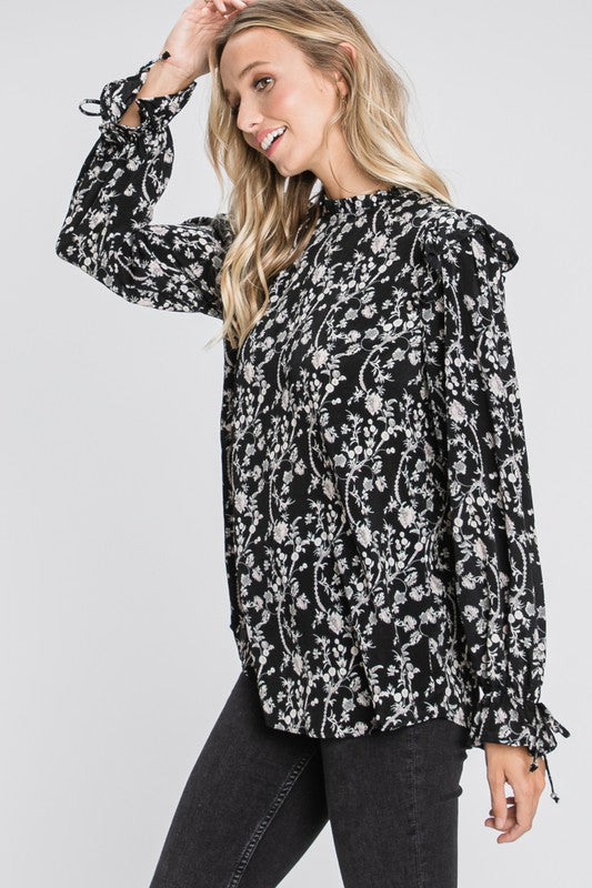 Floral Ruffle Blouse