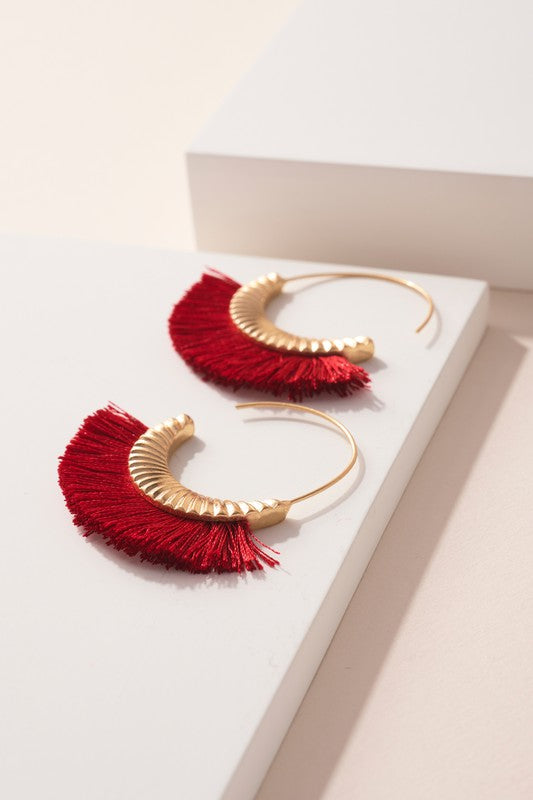 Red Tassel Earrings