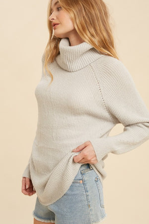 Silver Turtleneck Sweater