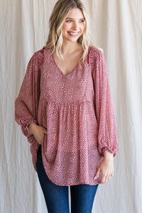Red Leopard Smocked Babydoll