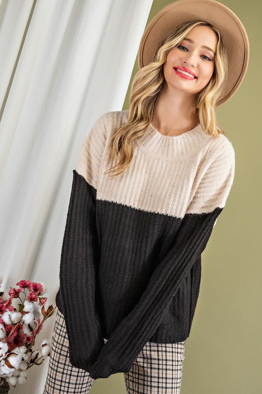 Block Chunky Knit Sweater