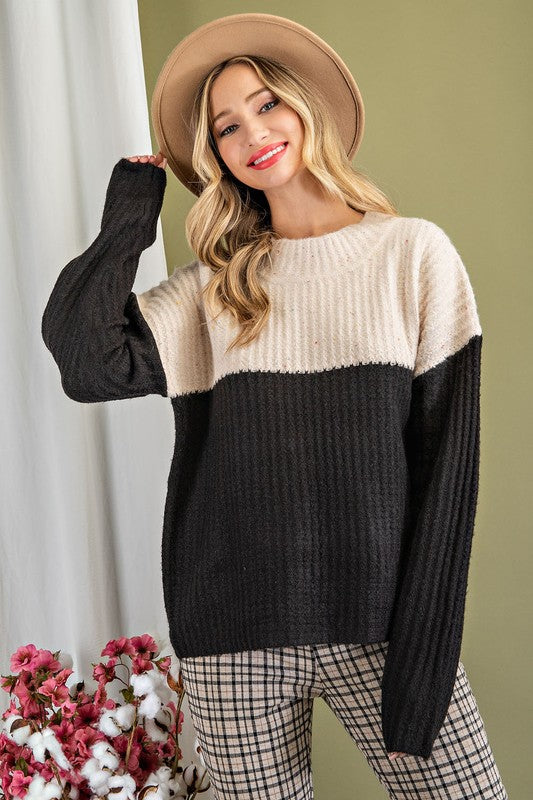 Block Chunky Knit Sweater