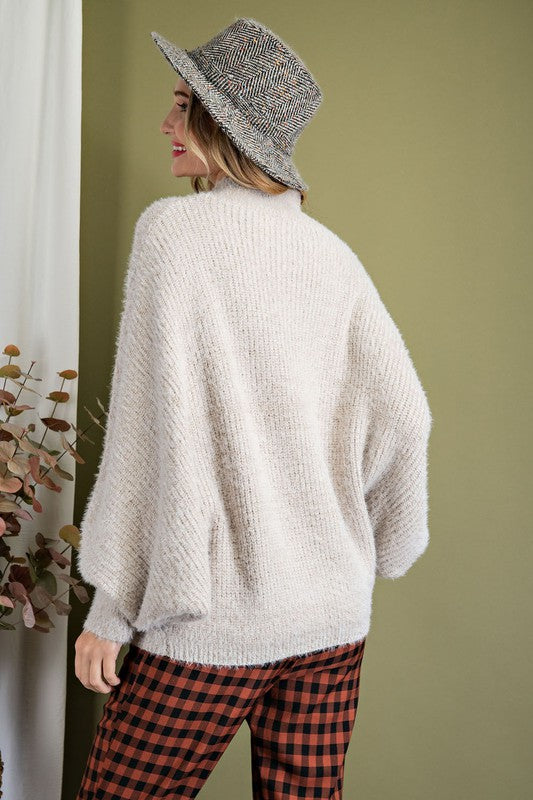 Oatmeal Fuzzy Dolman Sweater
