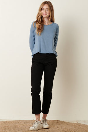Bamboo Stone Blue Knit Top