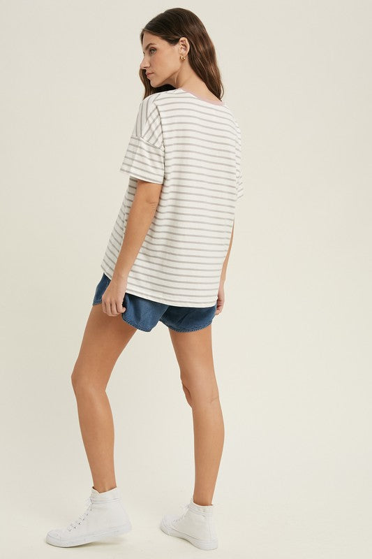 Stripe Contrast Tee