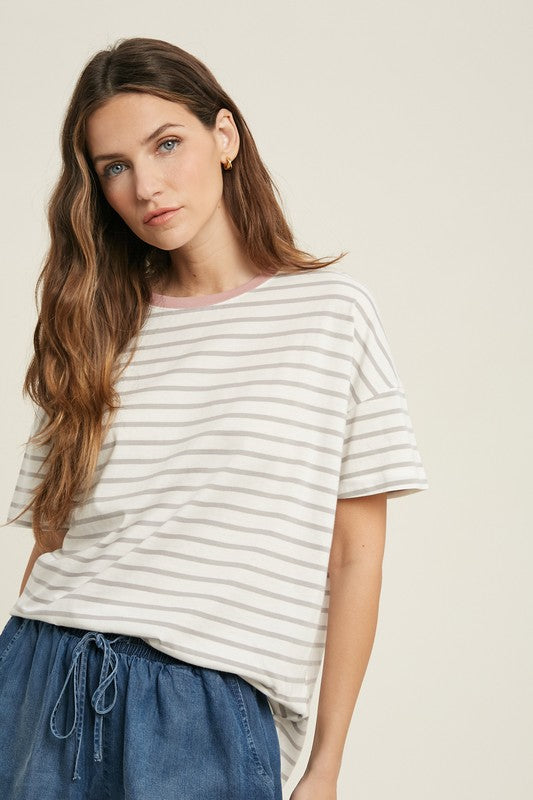 Stripe Contrast Tee