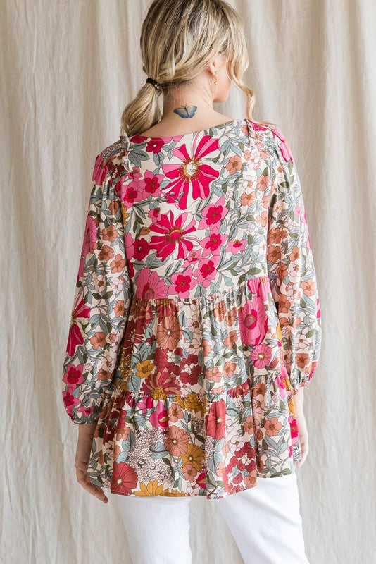 Floral Tiered Blouse