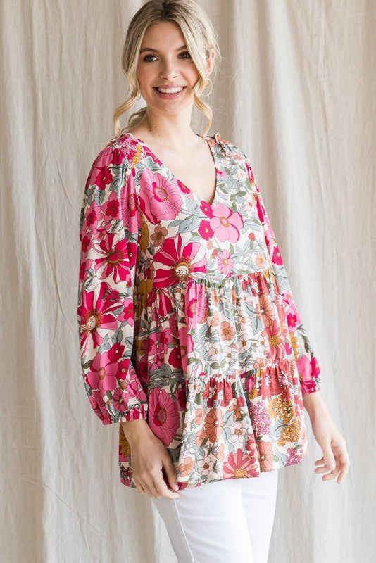 Floral Tiered Blouse