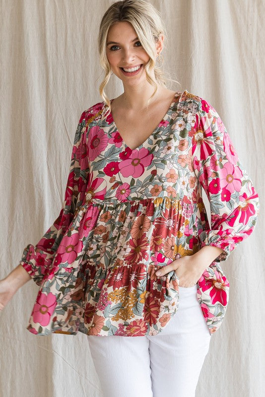 Floral Tiered Blouse