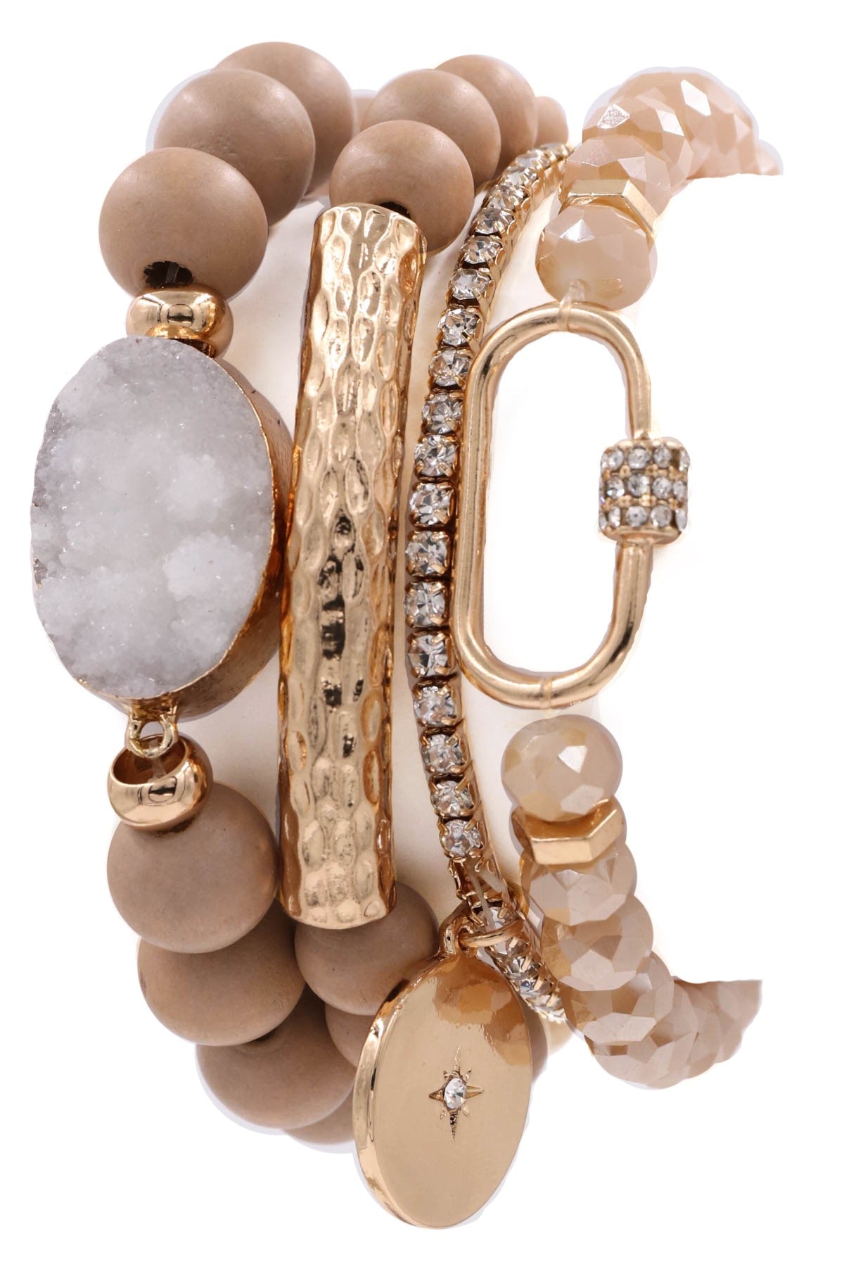 Assorted Beaded Bracelet Set (Nude)