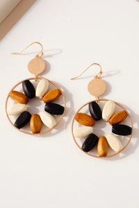 Wood Beaded Earrings (Multi)