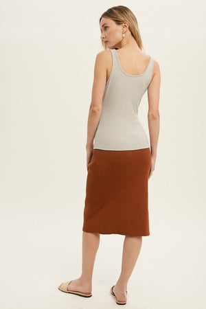 Champagne Rib Scoop Tank