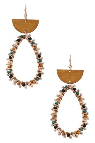 Wood Teardrop Earrings